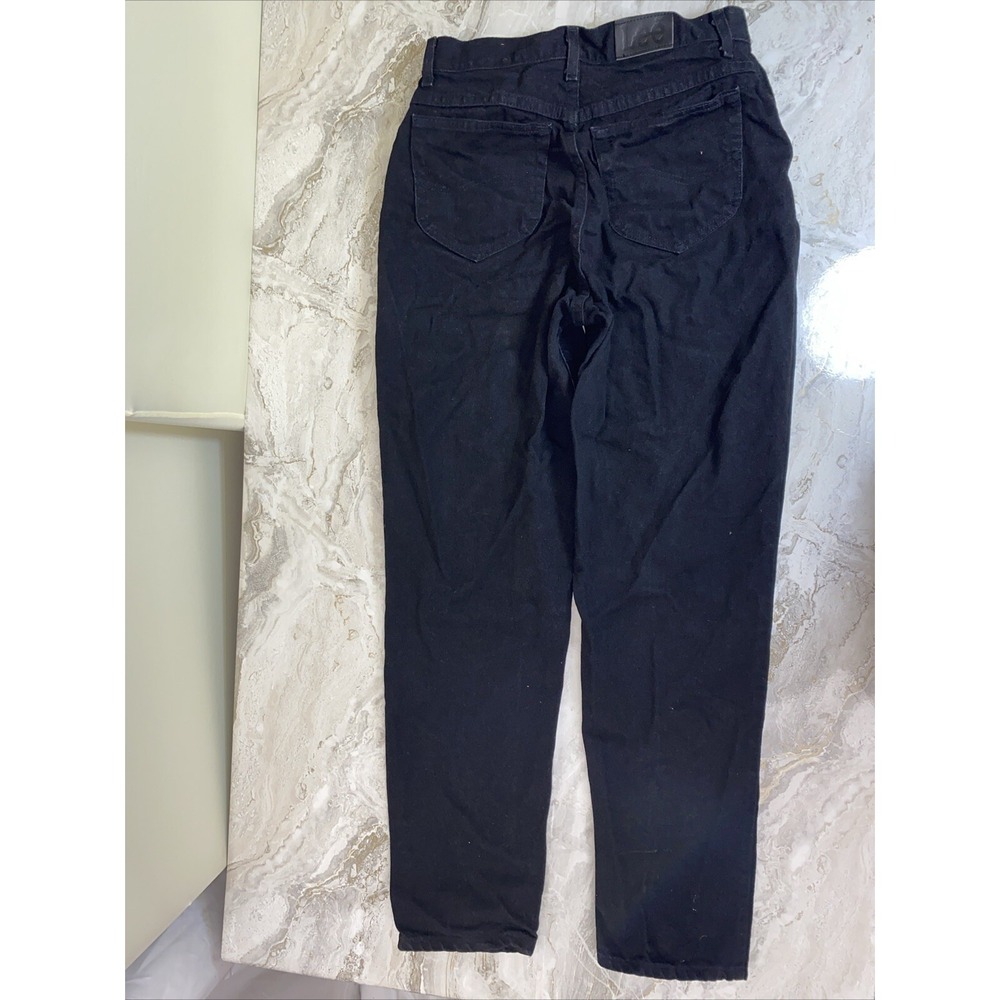 VTG Lee Womens Jeans High Rise Waist Black Denim 10 Mom Jean - Picture 8 of 11